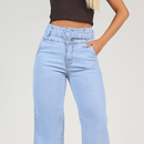 Compre 1 e Leve 2 Calça Jeans Modeladora Wide Leg c/ Elastano + Bolsa Trançada Sarah