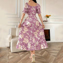 Vestido Estampa Floral e Laço Taynah