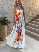 Vestido Tomara que Caia Plissado Floral