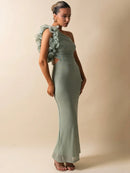 Vestido Busto Drapeado com Aplicaçao Sarah