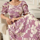 Vestido Estampa Floral e Laço Taynah